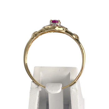 Bague d'occasion  or 750 2 tons rubis, diamants