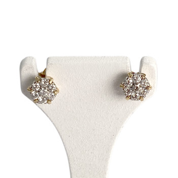 Boucles d'oreilles d'occasion or 750 jaune diamants