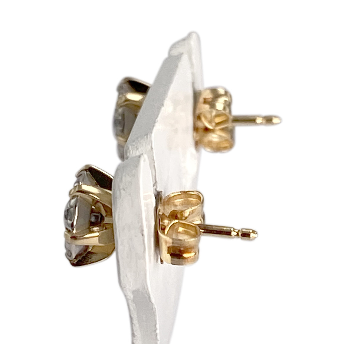 Boucles d'oreilles d'occasion or 750 jaune diamants - vue 2