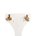 Boucles d'oreilles d'occasion or 750 jaune diamants - vue 3