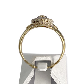 Bague d'occasion  or 2 tons 750 saphir, diamants