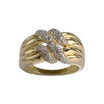 Bague d'occasion  or 750 2 tons diamants - vue 1