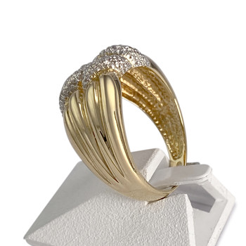 Bague d'occasion  or 750 2 tons diamants