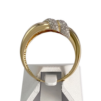 Bague d'occasion  or 750 2 tons diamants