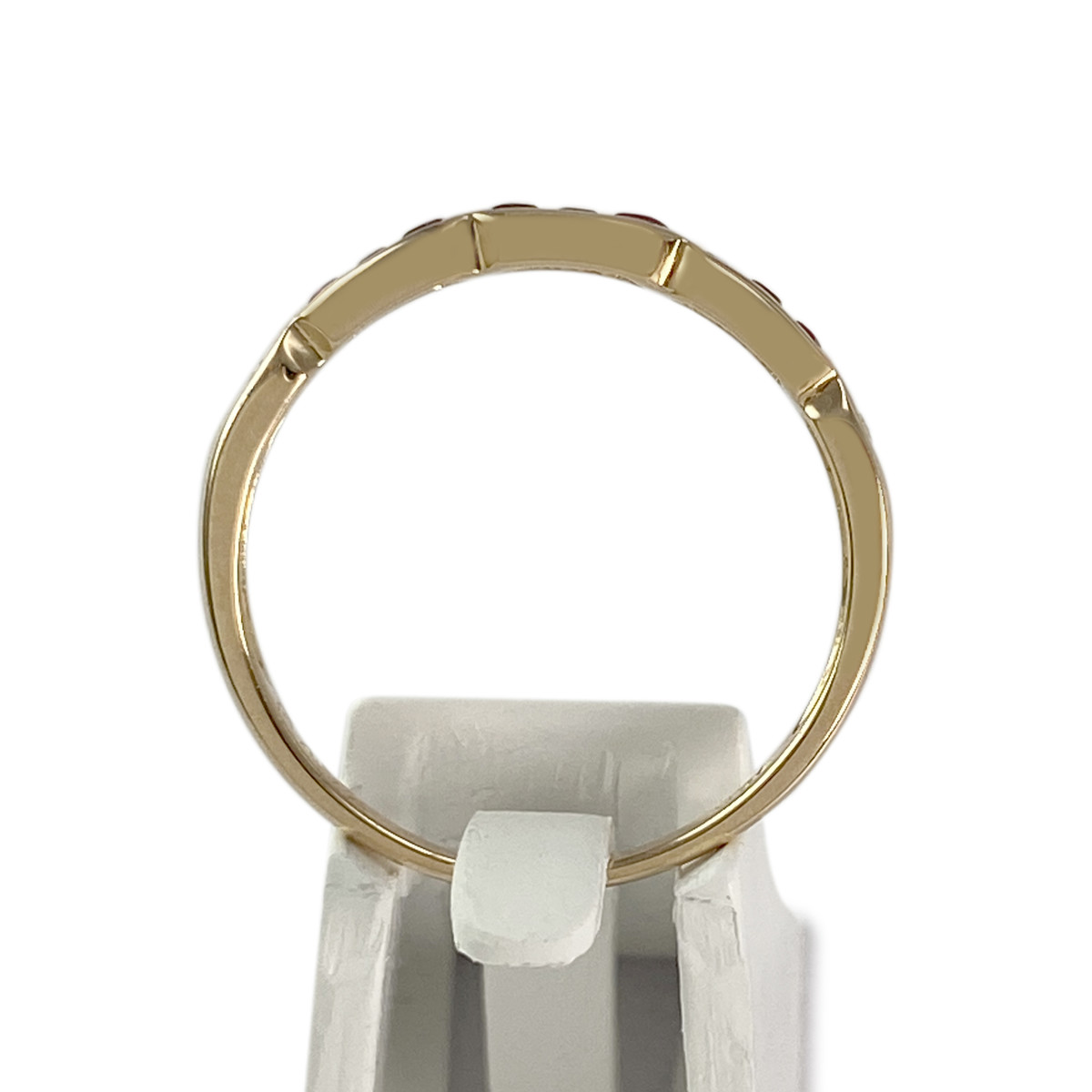 Bague d'occasion or 750 jaune rubis, diamants - vue 3