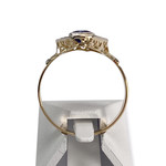 Bague d'occasion 2 ors 750 saphir synthétique, diamants - vue 3