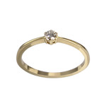 Solitaire d'occasion or 750 jaune diamant - vue 1