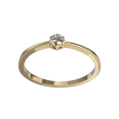 Solitaire d'occasion or 750 jaune diamant - vue 1