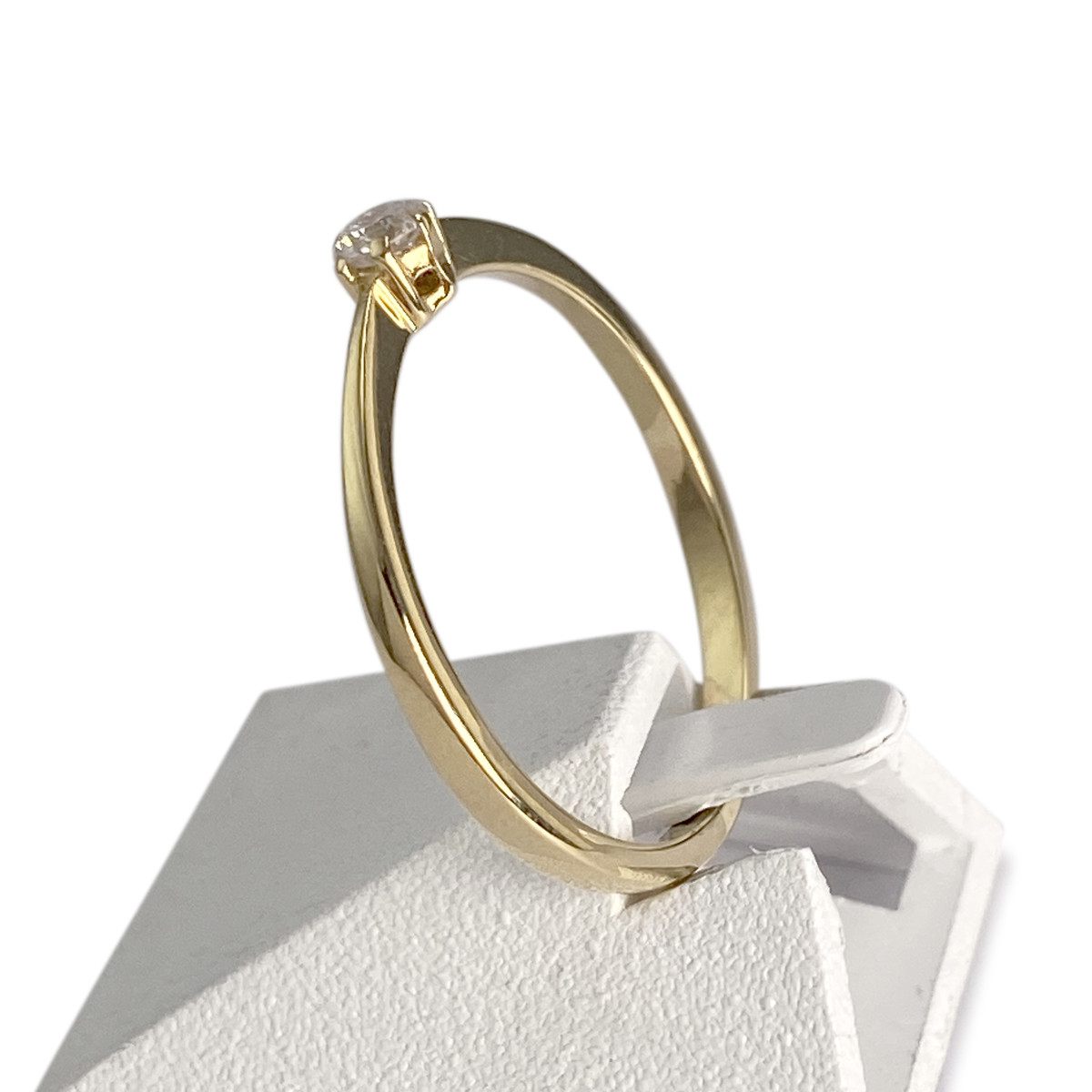 Solitaire d'occasion or 750 jaune diamant - vue 2