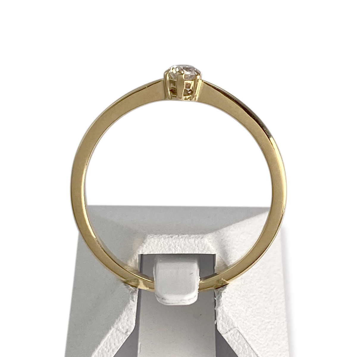 Solitaire d'occasion or 750 jaune diamant - vue 3