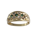 Bague d'occasion 2 tons or 750 émeraudes - vue 1