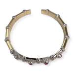 Bracelet d'occasion or 750 2 tons rubis, diamants - vue 2