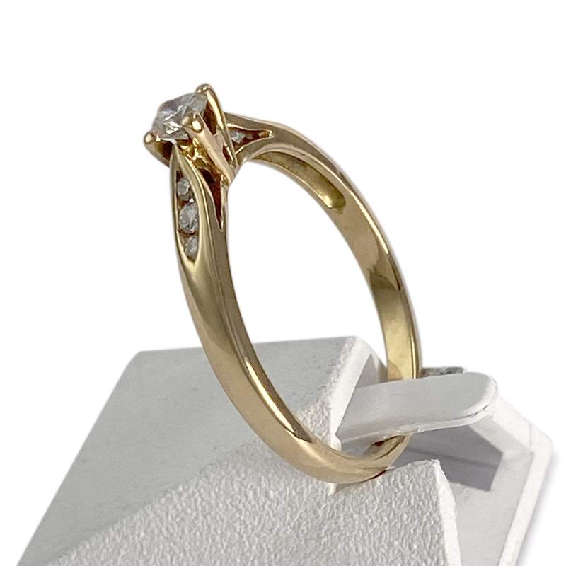 Bague d'occasion or 750 jaune diamants - vue 2