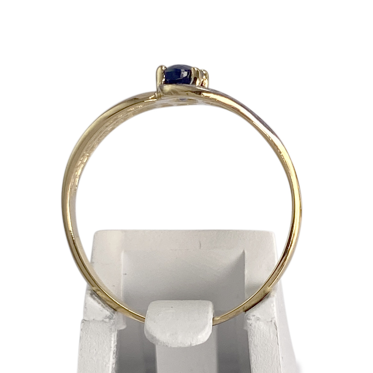 Bague d'occasion  or 750 2 tons saphir, diamants - vue 3