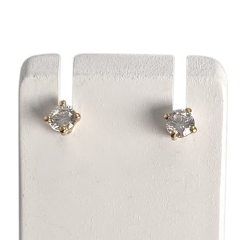 Tweedehands oorbellen van 750 geelgoud met zirkonia's