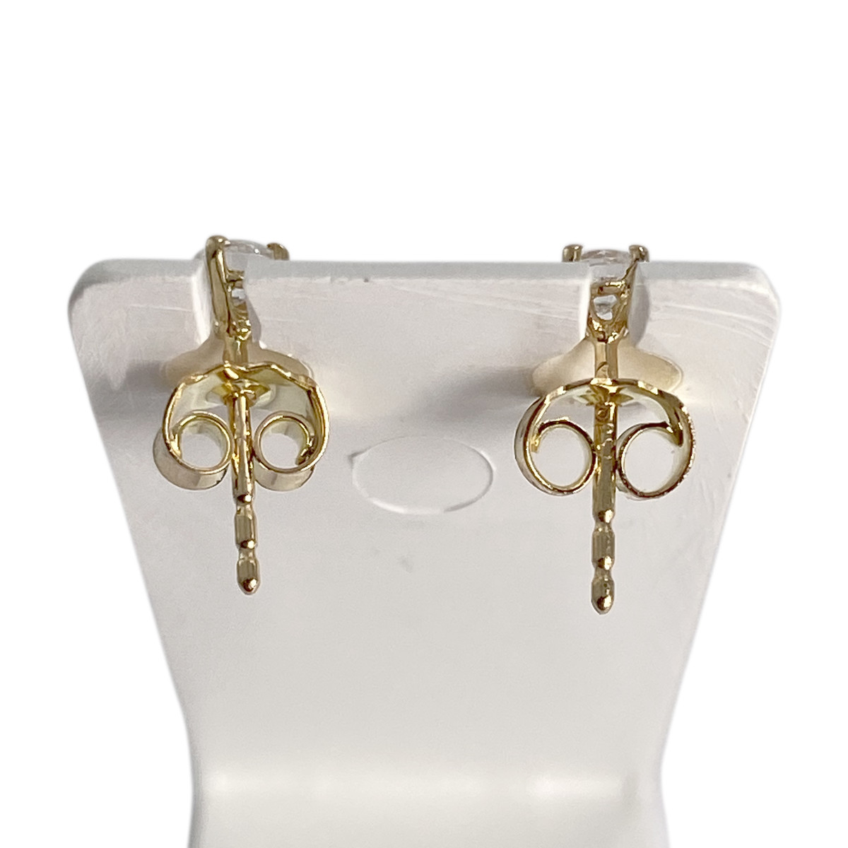 Boucles d'oreilles d'occasion or 750 jaune zirconias - vue 3