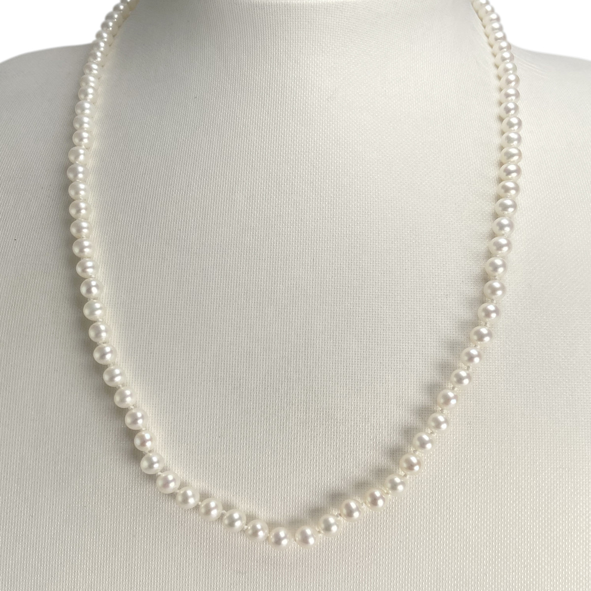 Collier d'occasion or 750 jaune maille perles, perles de culture - vue 2