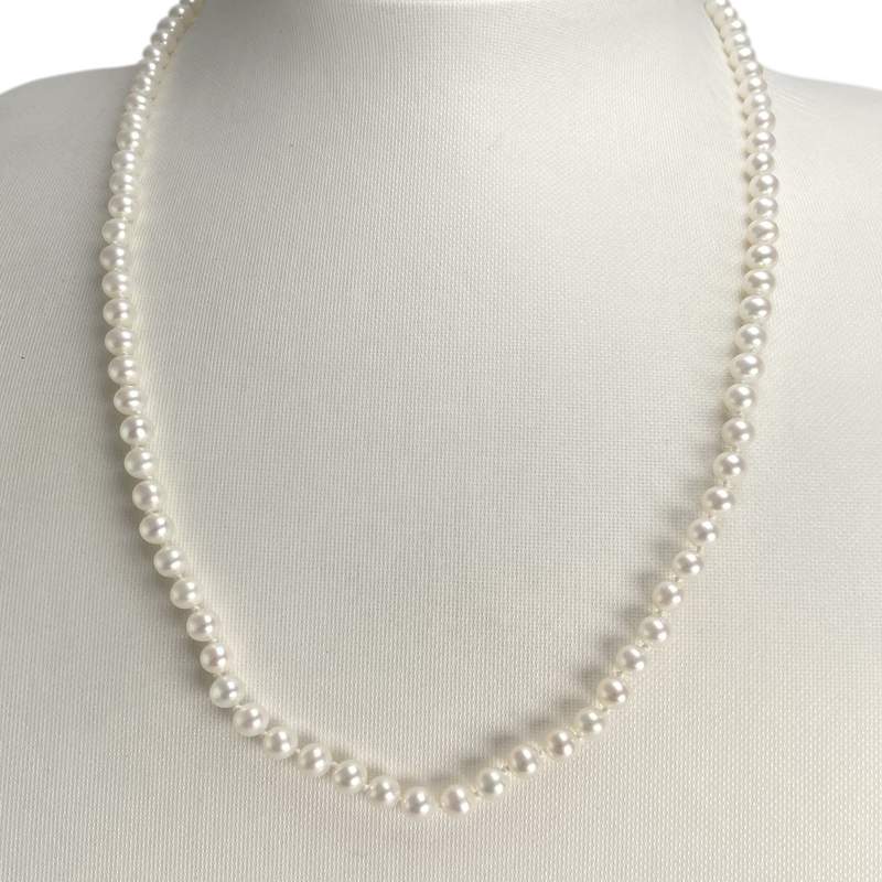 Pre-owned 750 yellow gold pearl chain necklace, cultured pearls - view 2