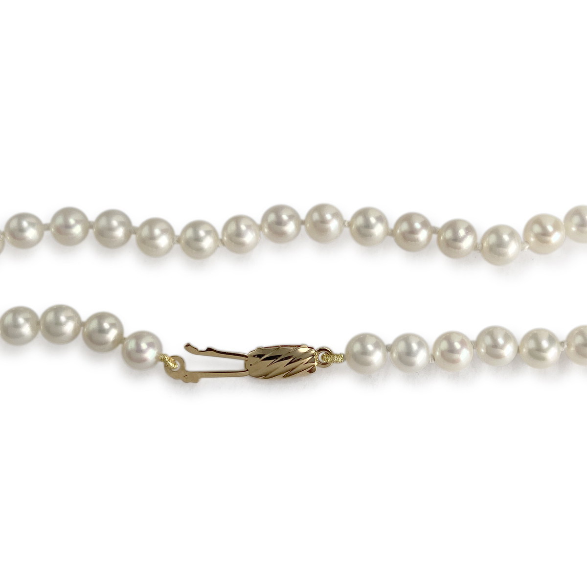 Collier d'occasion or 750 jaune maille perles, perles de culture - vue 3