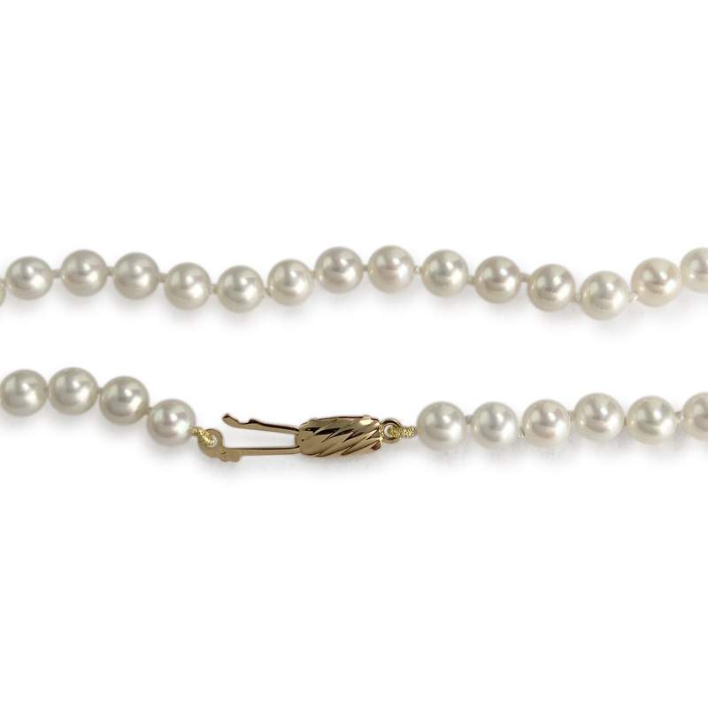 Pre-owned 750 yellow gold pearl chain necklace, cultured pearls - view 3