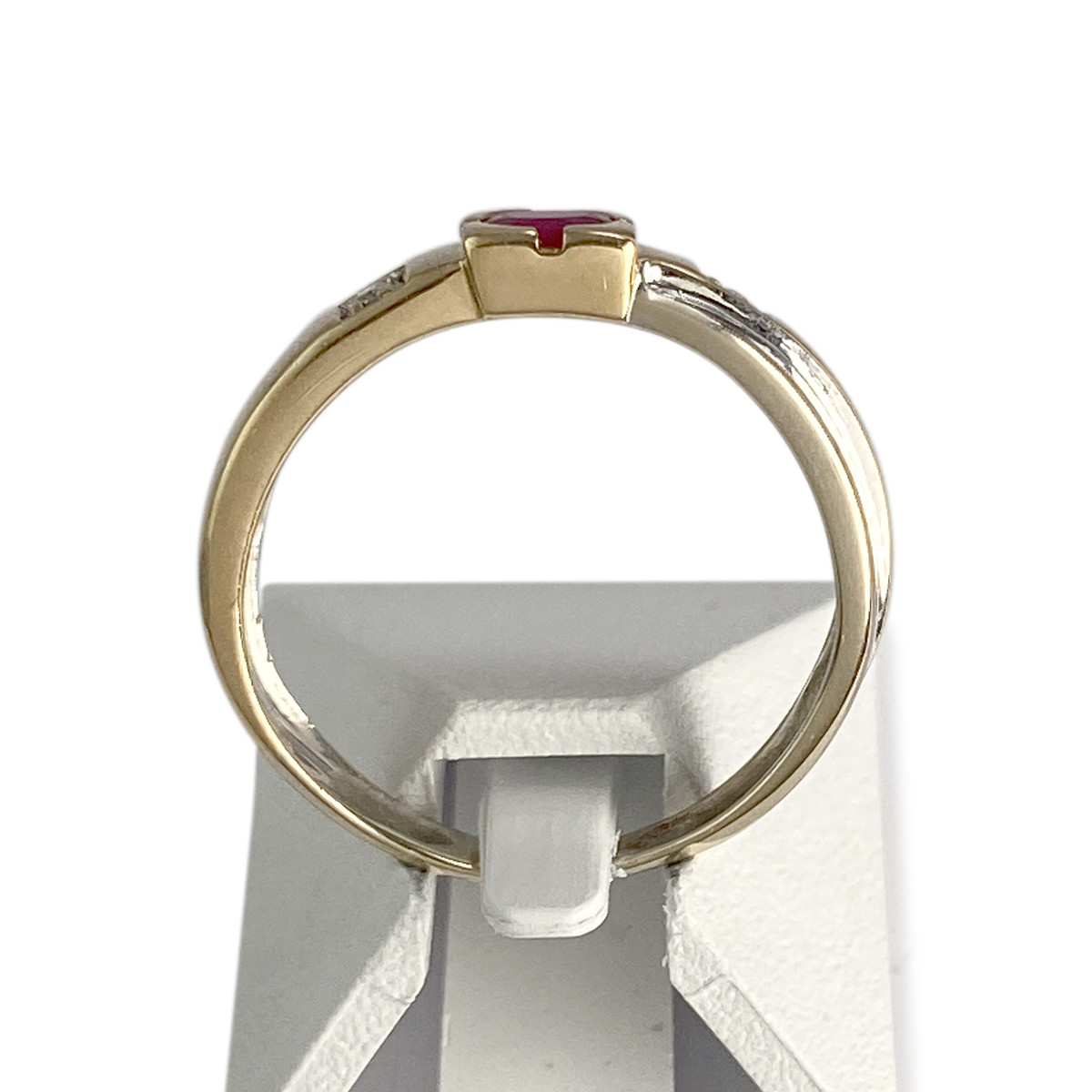 Bague d'occasion 2 ors 750 diamants, rubis - vue 3