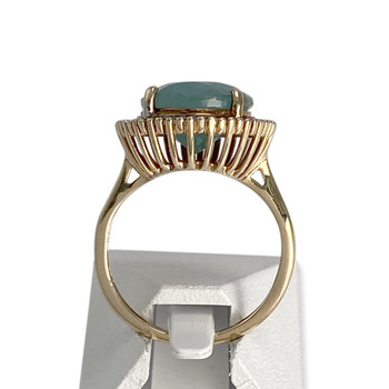 Bague d'occasion or 375 rose larimar, diamants