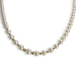 Collier d'occasion or 750 jaune maille perles, perles de culture de Chine - vue 1