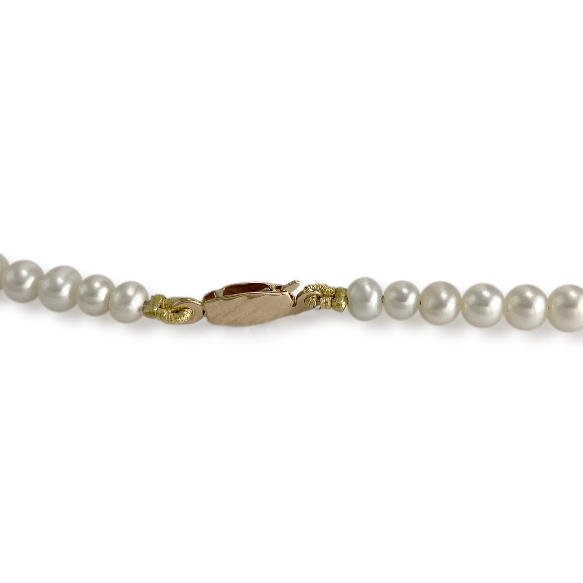Collier d'occasion or 750 jaune maille perles, perles de culture de Chine - vue 3