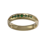 Bague d'occasion or 375 jaune émeraudes - vue 1