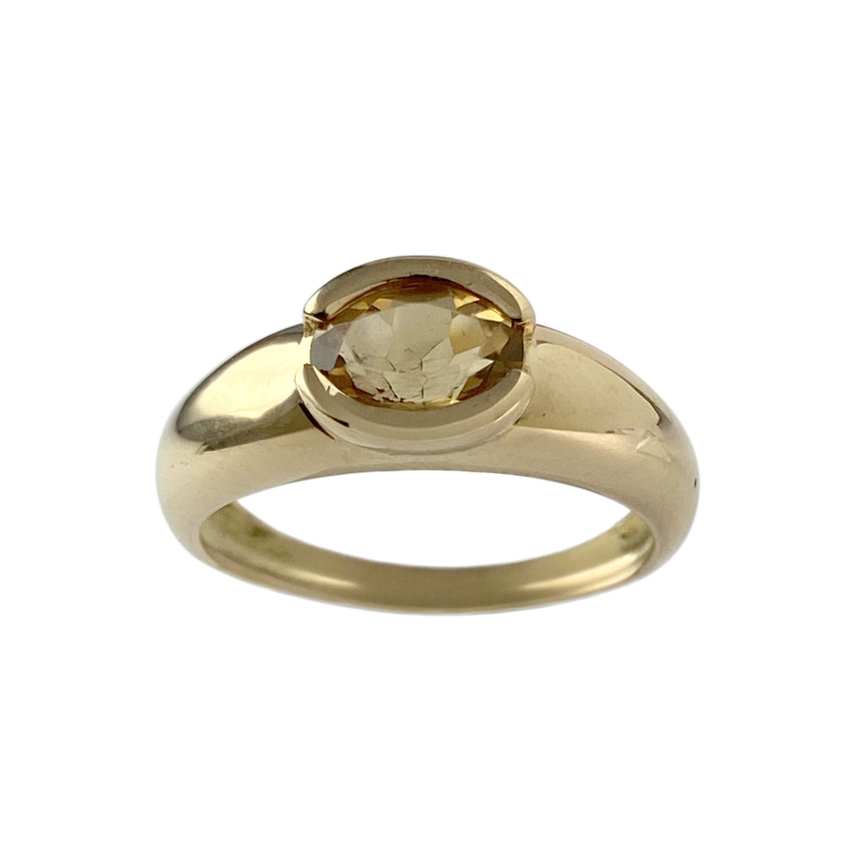 Tweedehands 750 gouden citrien ring