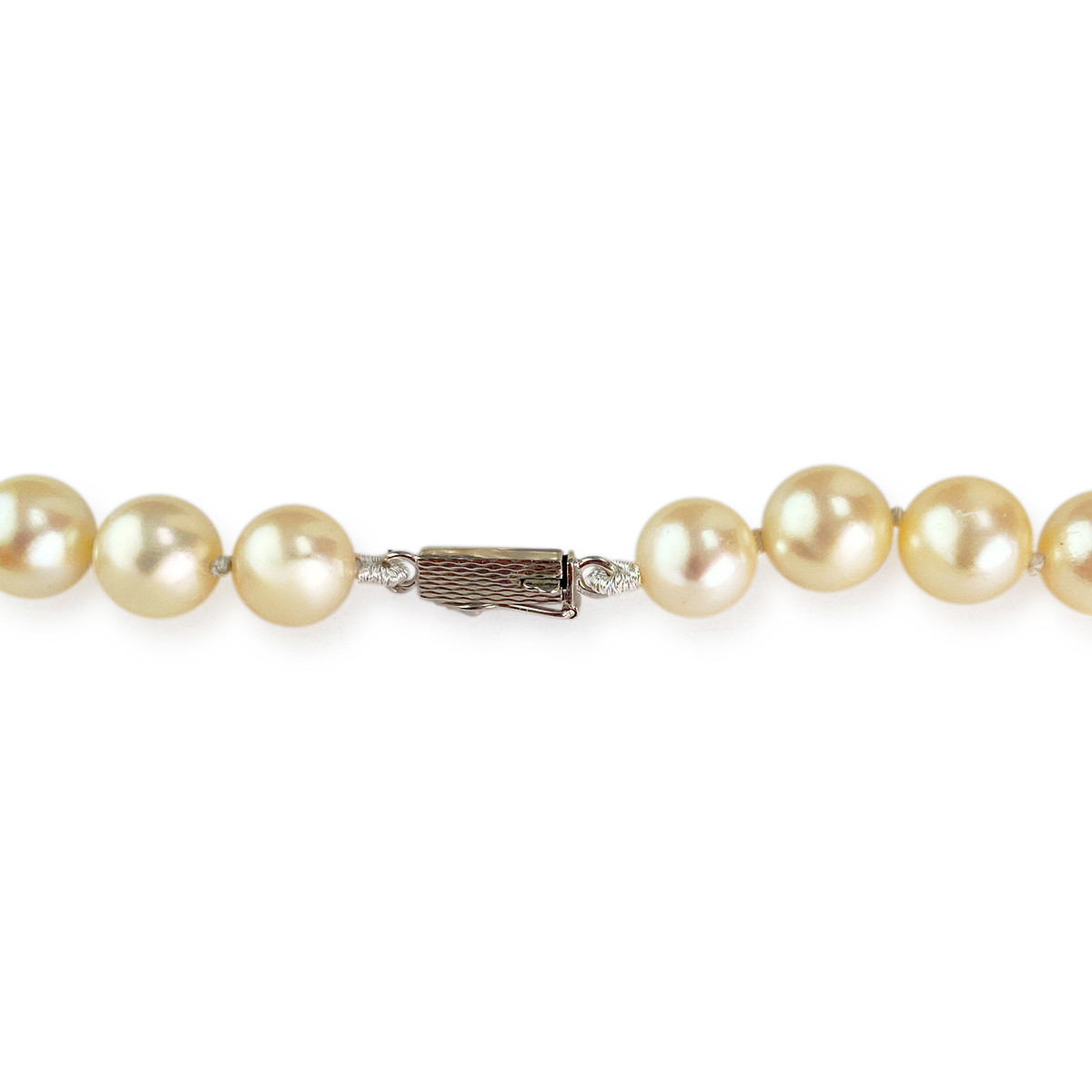 Collier d'occasion or 585 blanc maille perles, perles de culture du Japon - vue 3