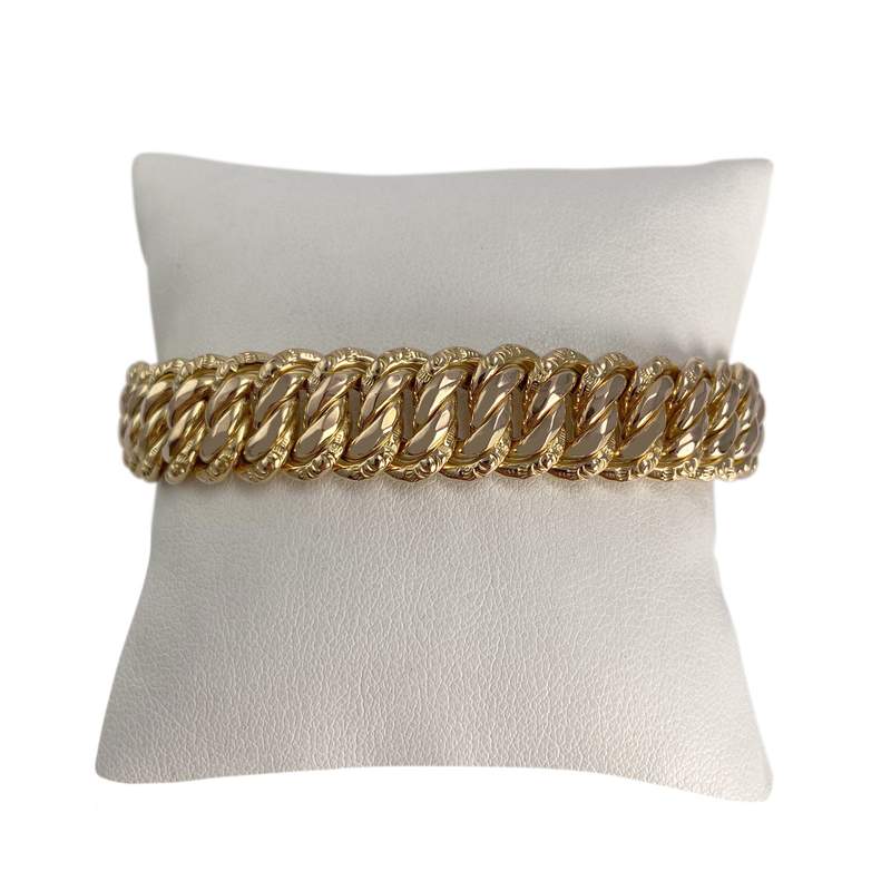 Bracelet d'occasion or 750 jaune maille américaine - vue 1