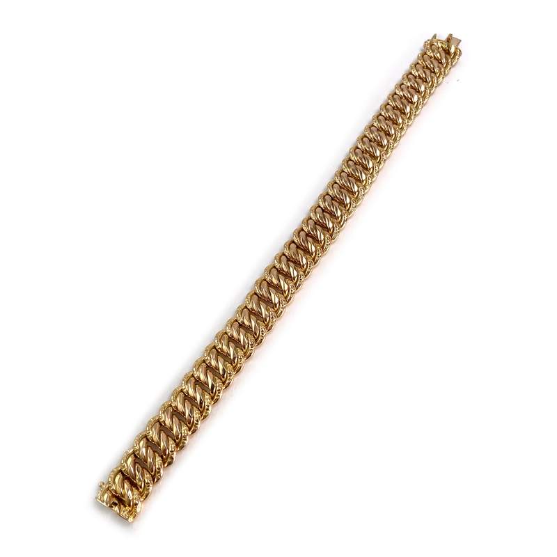 Bracelet d'occasion or 750 jaune maille américaine - vue 2