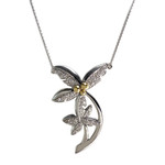 Collier d'occasion 2 ors 750 maille forçat diamants - vue 1