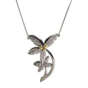 Tweedehands ketting van 750 goud, forçat-schakels, met diamanten