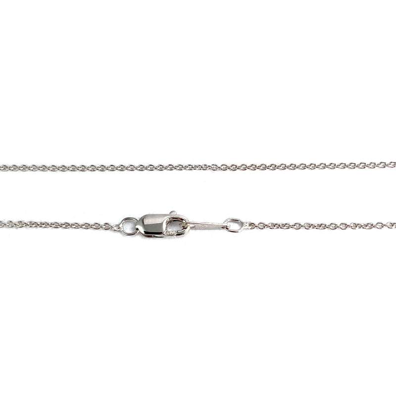Tweedehands ketting van 750 goud, forçat-schakels met diamanten, 44,5 cm - afbeelding 3