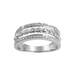 Bague d'occasion or 375 blanc diamants - vue 1