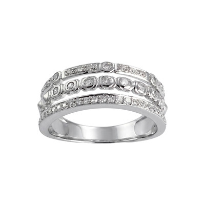 Tweedehands gouden ring 375 witte diamanten
