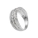 Bague d'occasion or 375 blanc diamants - vue 2