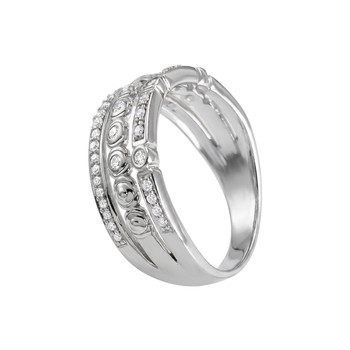 Second-hand gold ring 375 white diamonds