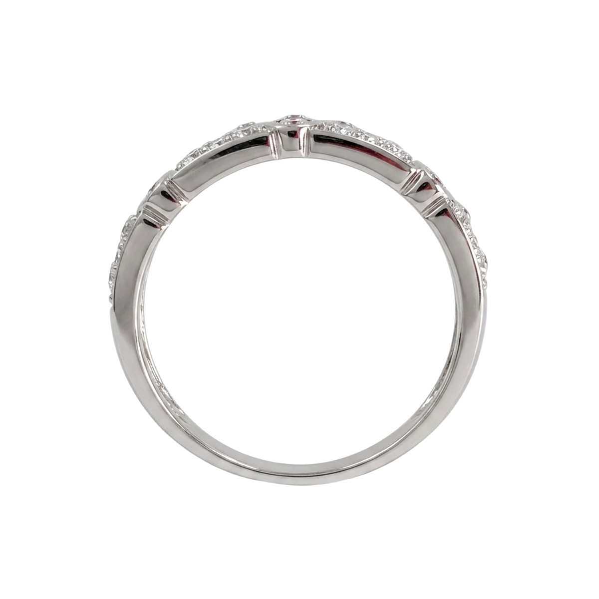 Bague d'occasion or 375 blanc diamants - vue 3