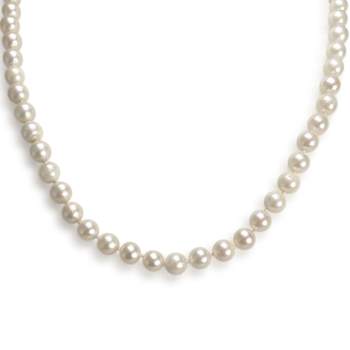 Collier d'occasion or 750 jaune maille perles, perles de culture du Japon