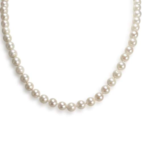 Collier d'occasion or 750 jaune maille perles, perles de culture du Japon