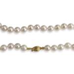 Collier d'occasion or 750 jaune maille perles, perles de culture du Japon - vue 3