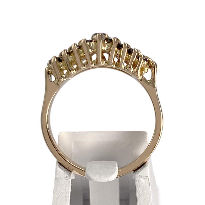 Bague d'occasion or 750 jaune diamants, saphirs - vue 3