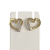 Boucles d'oreilles d'occasion  or 2 tons 750 coeur diamants - vue V1