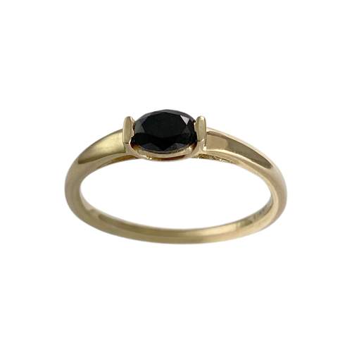 Tweedehands Glamira-ring van 750 geelgoud met een behandelde zwarte diamant