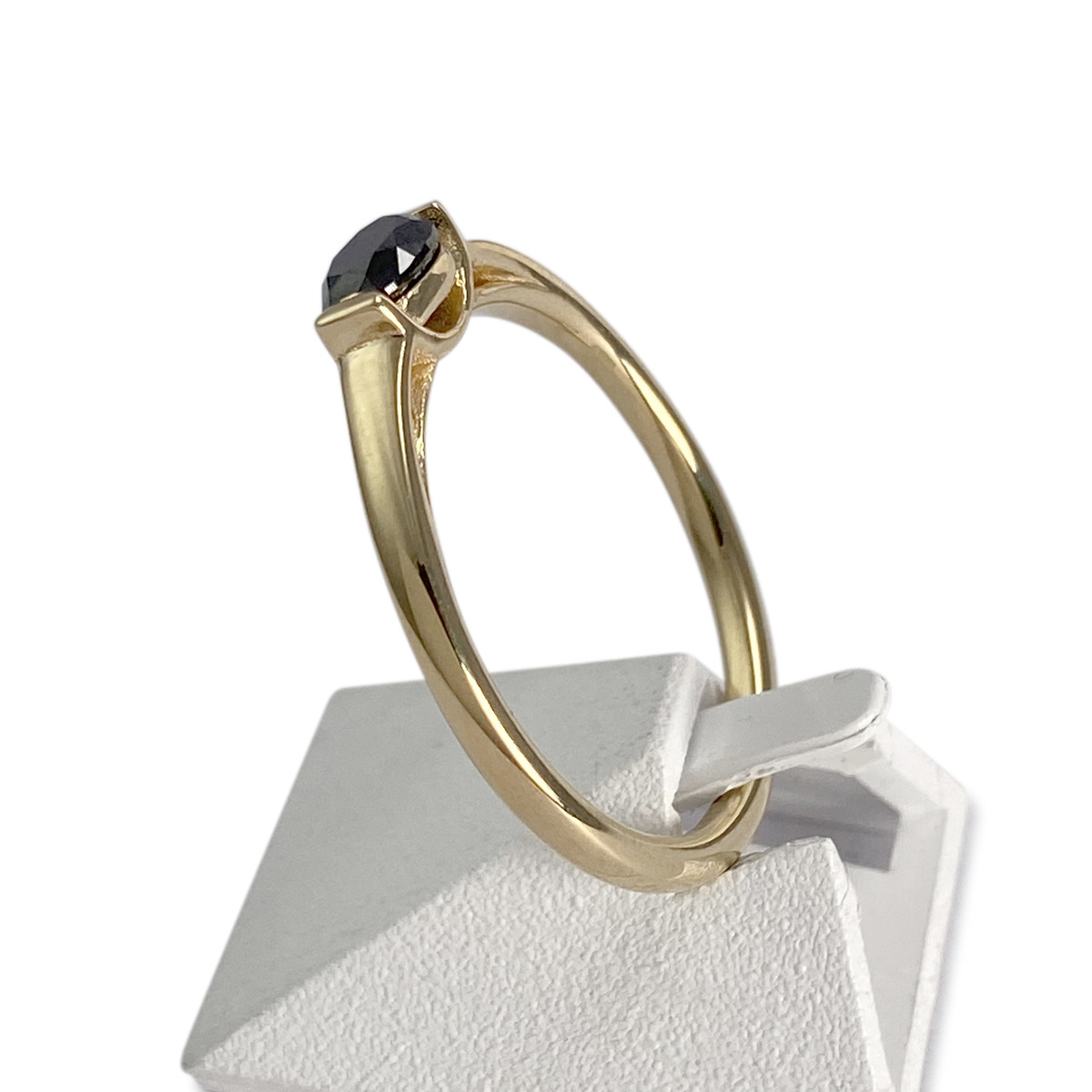 Bague Glamira d'occasion or 750 jaune diamant noir traité - vue 2