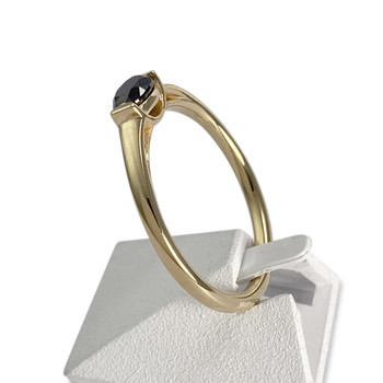 Bague Glamira d'occasion or 750 jaune diamant noir