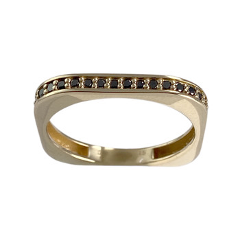 Bague d'occasion GLAMRIA or 585 jaune diamants noirs traités
